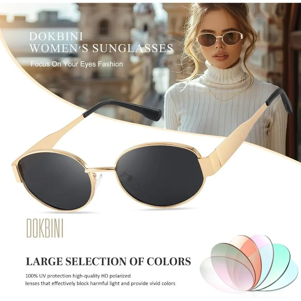 Women's Silver Retro Sunglasses Classic Trendy Polarized Protection Eyewear